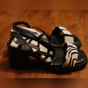 00's zebra print platform heels